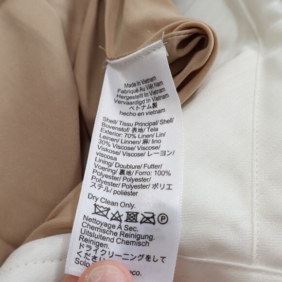 J.Crew Portia Linen Blend Pant Herringbone Honey Khaki Size 00 NWT - Picture 9 of 9